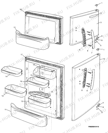 Взрыв-схема холодильника Electrolux ER4100DX - Схема узла Section 2